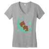 brown sleep Women's V-Neck T-Shirt