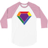 Rainbow LGBT Diamond 3/4 Sleeve Shirt