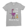 mama &amp; pizza dinasour. Ladies Fitted T-Shirt