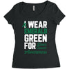i wear emerald green for liver cancer awareness Women's Triblend Scoop T-shirt
