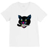 balck cat V-Neck Tee