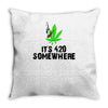 its 420 somewhere Throw Pillow