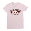 July Peeking Out Asian Baby Boy Ladies Fitted T-Shirt