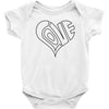 men's love heart outline valentine's day t shirt Baby Onesie