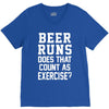 beer runs does that count as exercise funny V-Neck Tee