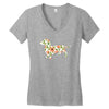 dachshund flower Women's V-Neck T-Shirt