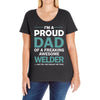 i'm a proud dad of freaking awesome welder Ladies Curvy T-Shirt
