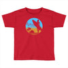 beach surfer silhouette birds sand waves palm Toddler T-shirt