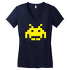 uomo 4 space invaders anni80 vintage videogames Women's V-Neck T-Shirt