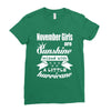 Noveber Girls Are Sunshine Mixed With A Little Hurricane Ladies Fitted T-Shirt