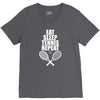Eat Sleep Tennis Repeat V-Neck Tee