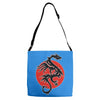 sun dragon with pearl   black red white Adjustable Strap Totes
