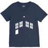 blue boxes V-Neck Tee
