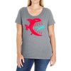 monster fish eats diver Ladies Curvy T-Shirt