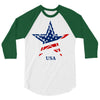 usa star 3/4 Sleeve Shirt