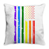 rainbow american flag Throw Pillow