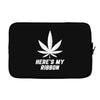 Support Lung Cancer Awareness With A White Cannabis Leaf Laptop sleeve