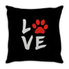 love dog paw Throw Pillow