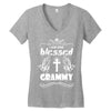 I Am One Blessed Grammy Women's V-Neck T-Shirt