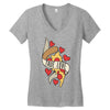 true love pizza slice Women's V-Neck T-Shirt