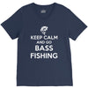 keep calm bass fishing V-Neck Tee