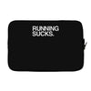 running sucks   humor exercise running gym marathon runner workout tee Laptop sleeve