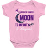 i love someone with pancreatic cancer to the moon &amp; back to infinity Baby Bodysuit