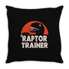 raptor trainer Throw Pillow