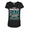 i'm a proud dad of freaking awesome welder Maternity Scoop Neck T-shirt