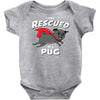rescued by pug Baby Bodysuit