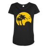 beach silhouette birds sand sunset Maternity Scoop Neck T-shirt