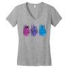 Colorful Cats Women's V-Neck T-Shirt