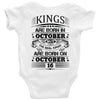 Real Kings Are Born On October 16 Baby Onesie