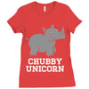 chubby unicorn rhino Ladies Fitted T-Shirt