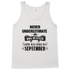 never underestimate an old man who was born in september Tank Top