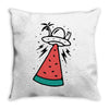 summer alien invasion bright color Throw Pillow