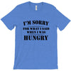 i'm sorry for what i said when i was hungry t shirt T-Shirt