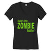 daddy's little zombie hunter Women's V-Neck T-Shirt