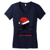 skull christmas Women's V-Neck T-Shirt