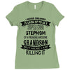 Super Cool Stepmom Of A Freaking Awesome Grandson Ladies Fitted T-Shirt
