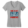 star spangled hammered Women's V-Neck T-Shirt