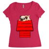snoopy parody pug w Women's Triblend Scoop T-shirt