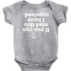 if you can read this i have capsized Baby Onesie