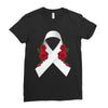 lung cancer white ribbon Ladies Fitted T-Shirt