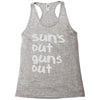suns out guns out Racerback Tank