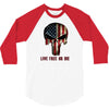 skull us flag live free or die 3/4 Sleeve Shirt