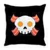 Bacon Egg Skull Throw Pillow