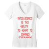 adapt or die encoded (white) Women's V-Neck T-Shirt