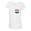 LGBT Pocket Rainbow Colors Maternity Scoop Neck T-shirt
