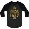 kings are born in 1987 3/4 Sleeve Shirt